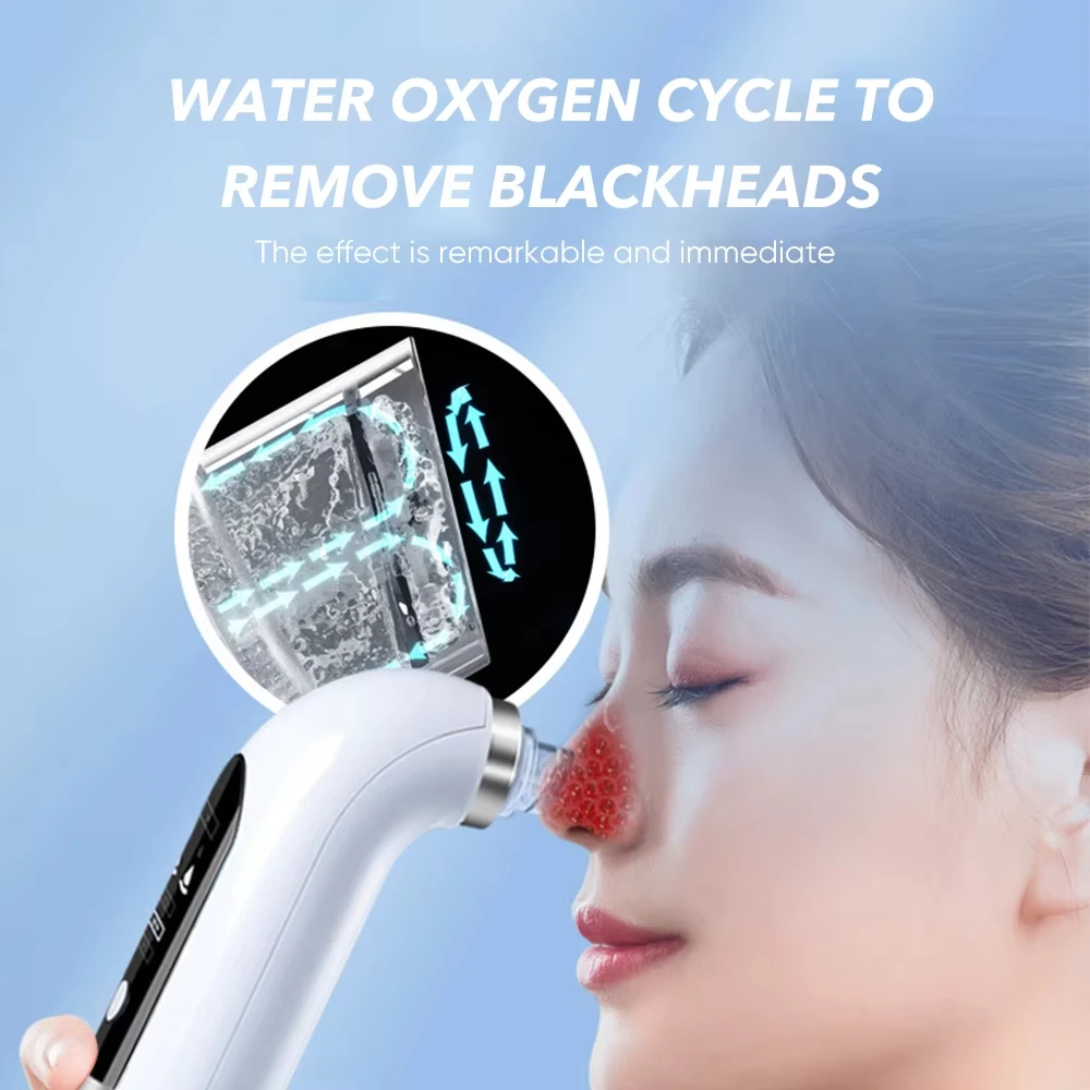 Small Bubble Blackhead Remover Vacuum Suction Water Oxygen Cycle Electric Facial Cleanser black dots Pimple Remover Skin Care