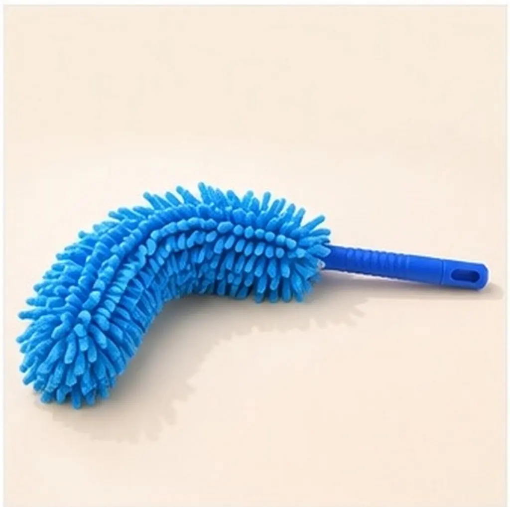 Chenille Bendable Blue Duster Elastic Strong Absorption for Car Home Furniture Glass Cleaning Flexible Wand Tool