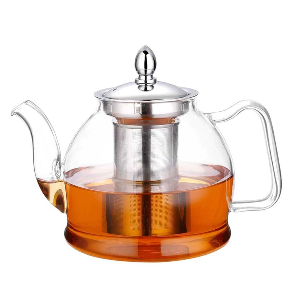 1000Ml Glass Teapot with Removable Infuser, Stovetop Safe Tea Kettle, Blooming and Loose Leaf Tea Maker Set