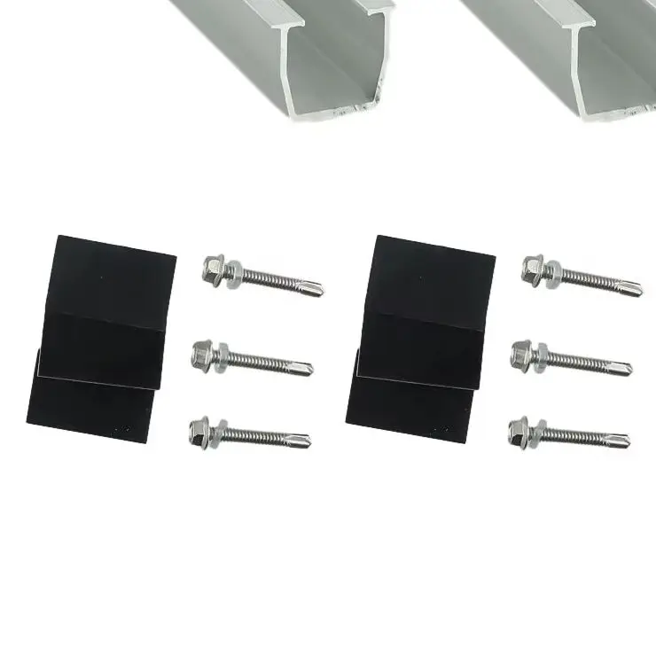 Bracket Rails Set Silver Tools Kit Racking Solar Panel Solar Power Clamp Trapezoidal Rails Brand New Solar Panel