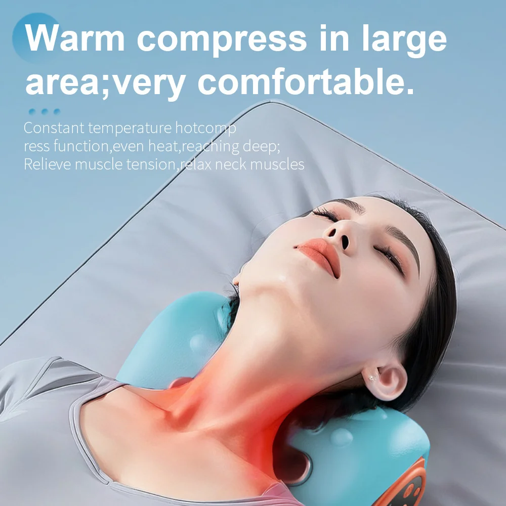 

Electric Neck Massager Pulse Cervical Spine Pillow Neck Stretcher Cervical Traction Relax Heat Massage Shoulder Spine Correction