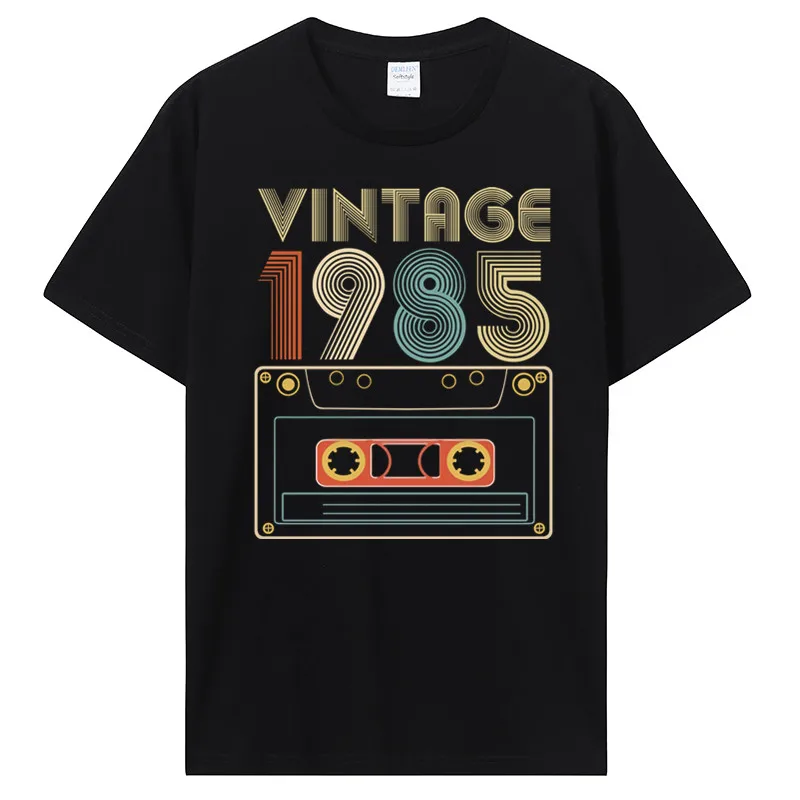 New Men T-shirt Vintage 1985 1986 1987 1988 1989 Tshirt Women T Shirt Men Cotton Tees Hip Hop Harajuku Streetwear