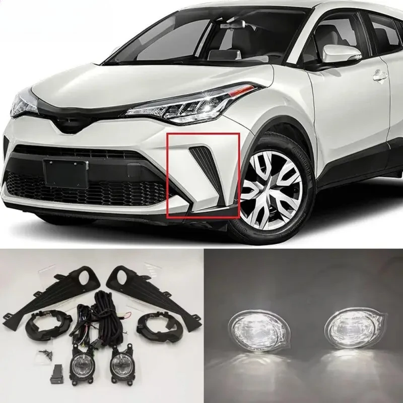 

X-T For Toyota C-HR CHR LED Fog Lights Driving Lamp w/Wire Bezel 20-23 Kit