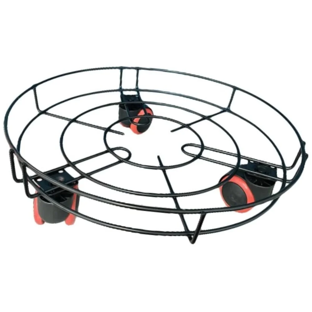 Heavy Duty Movable Flower Pots Trays Rolling with Wheels Plant Stand Round Metal Stand Planter Trolley Living Room