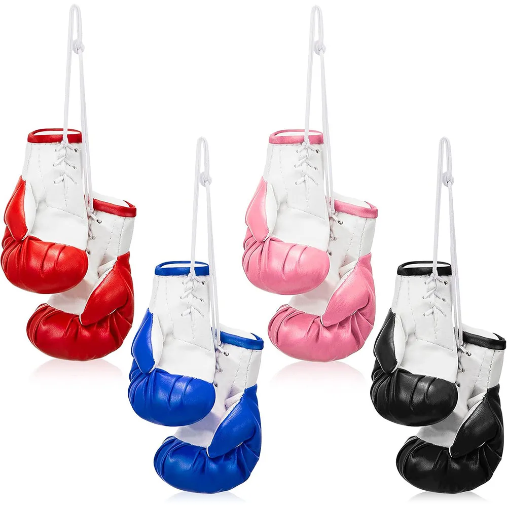 Cute Mini Boxing Gloves Miniature Boxing Glove Keychain Boxing Ornament for Car Mirror Home for Hanging Decoration Accessories