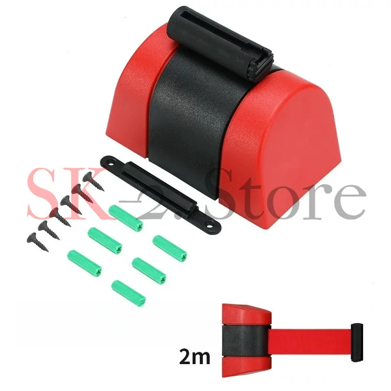 5m 10m Wall Mounted Bollard Barriers Plastic Retractable Belt With Magnet Fence Guardrail Warning Tape