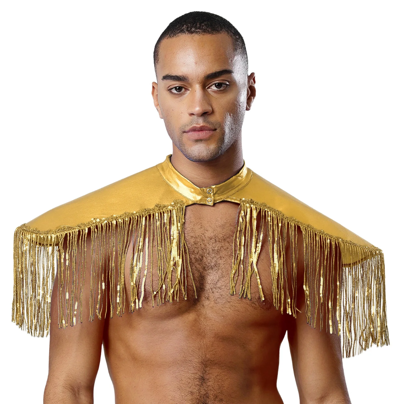 

Унисекс блестящие блестки плечи бахрома наплечники кисточки доспехи жилет Хэллоуин косплей костюм певица аксессуары для выступлений