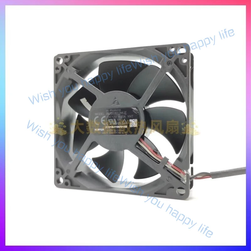 L... Delta AUB0812H-E 8025 DC12V 0.30A 3-Wire Cooling Fan