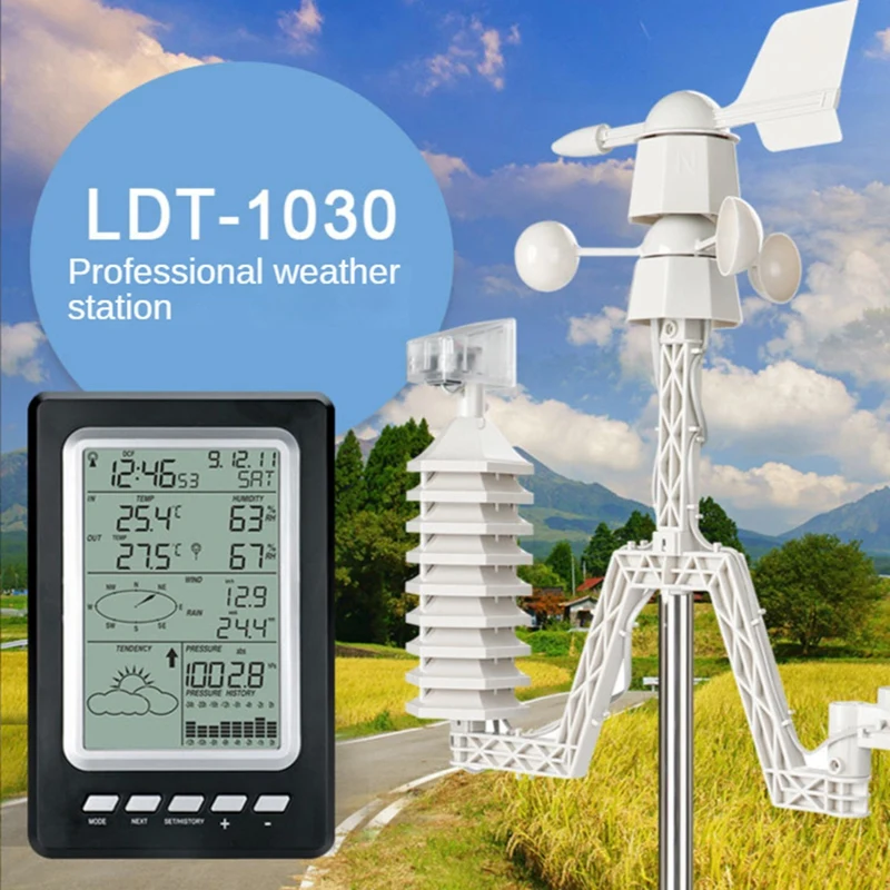 Solar Weather Station Screen Indoor Outdoor Temperature Humidity Meter Small Weather Forecast