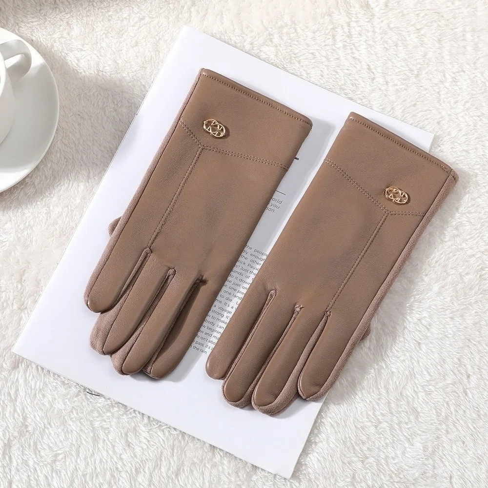 جديد بو الجلود الشتاء قفازات شاشة ملموس قفازات شاشة لمس دافئة كامل فنجر قفازات التزلج الباردة الخريف والشتاء