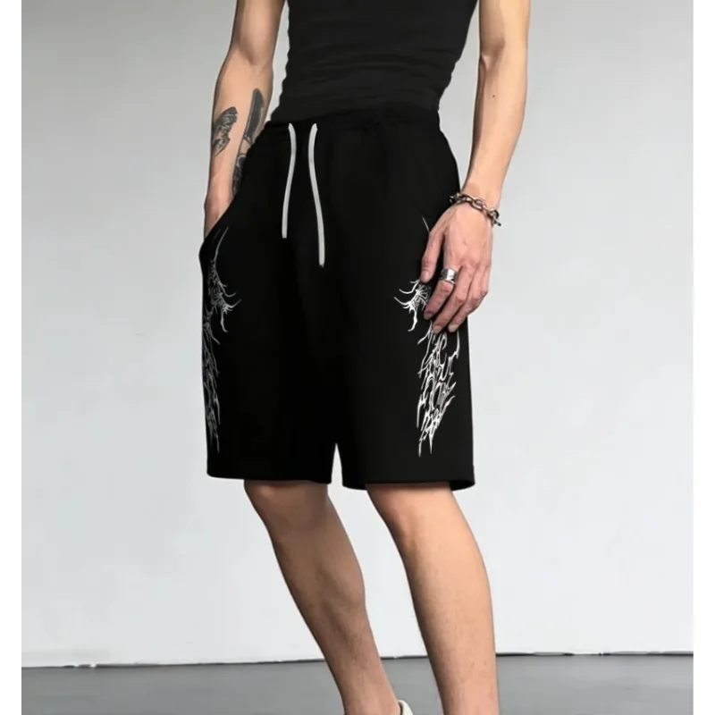 

Harajuku men's outdoor streetwear, hip-hop loose shorts, hot selling, fashionable, cool, gothic texture