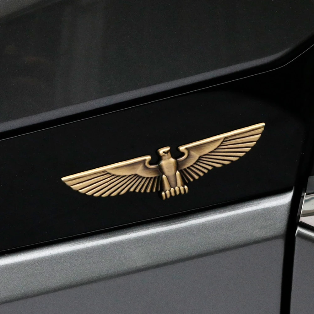 Personalizado 3D Metal Eagle Car Stickers, decoração de crachá, universal para a maioria dos carros, marca lateral do corpo, 1pc