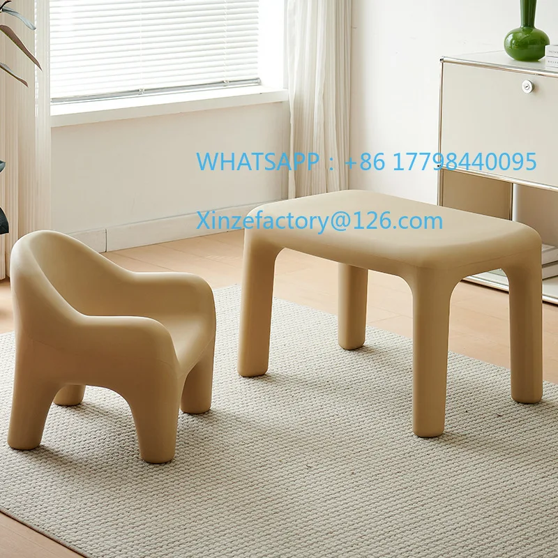 Customizable PE material table and chair set Household environmental protection safety table and chair set