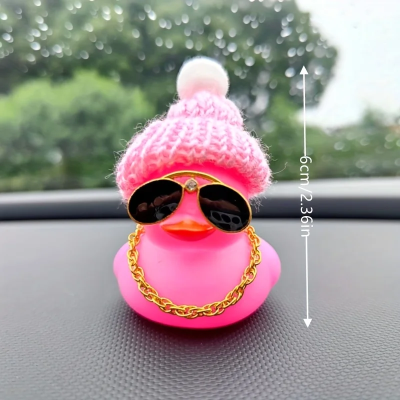 2 Stück süße blaue und rosa verzierte Entenauto-Ornamente, Armaturenbrett-Dekorationen, Weihnachtsgeschenke
