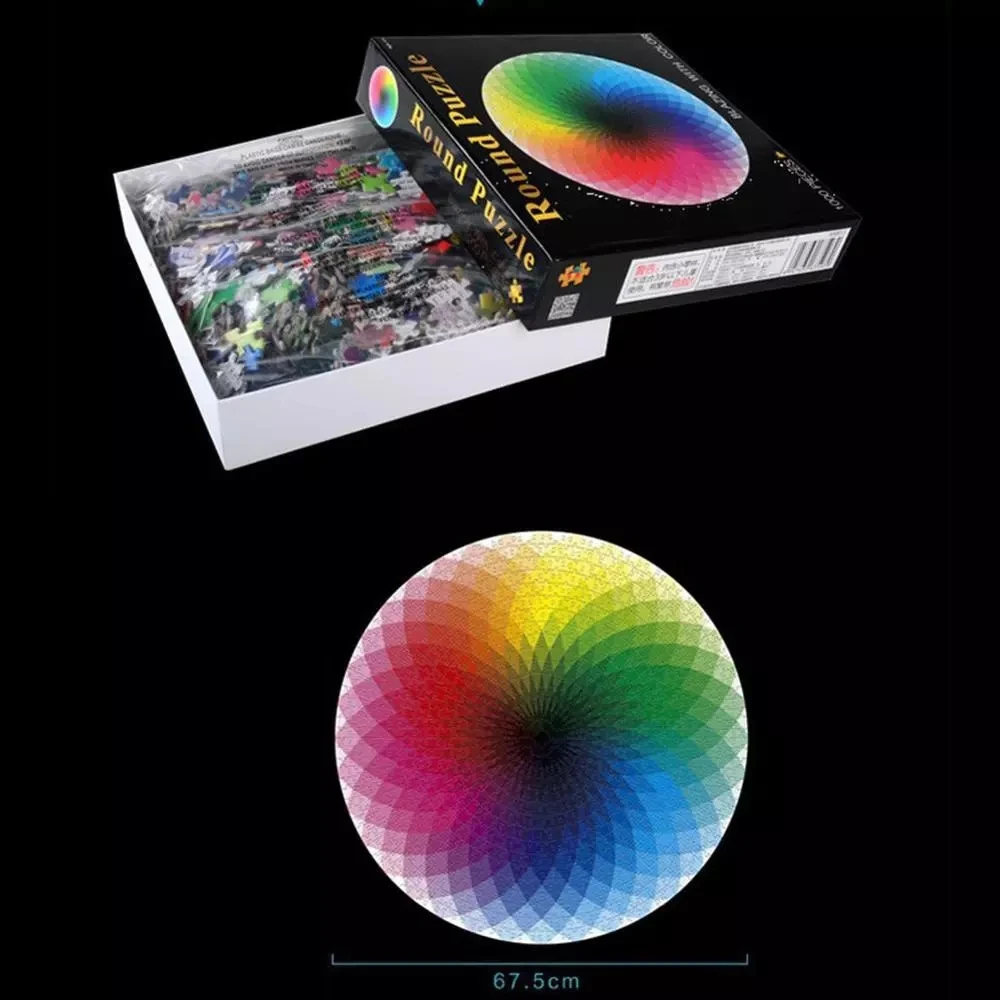 Colorful Puzzles 1000 pcs Round Jigsaw Puzzles Rainbow Palette Intellectual Game For Adults Gift