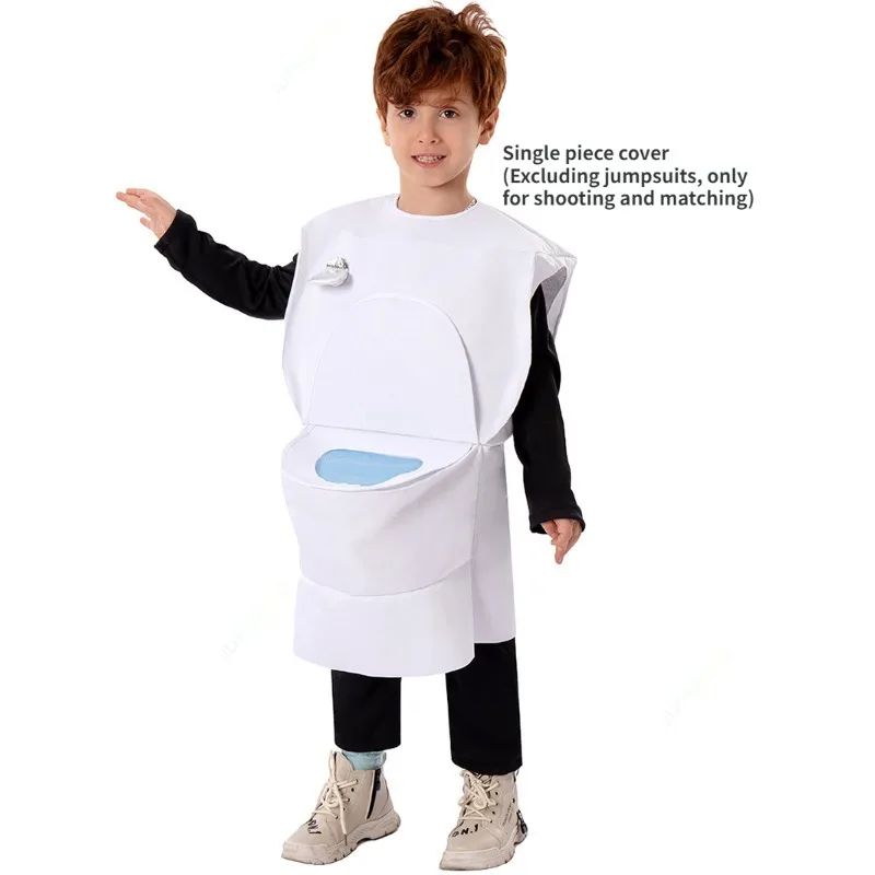 Children's Costume New Halloween Horror Game 3D TV Man Toilet Man Clothing One Piece Tight Clothes Cos Monitor Stage Performance