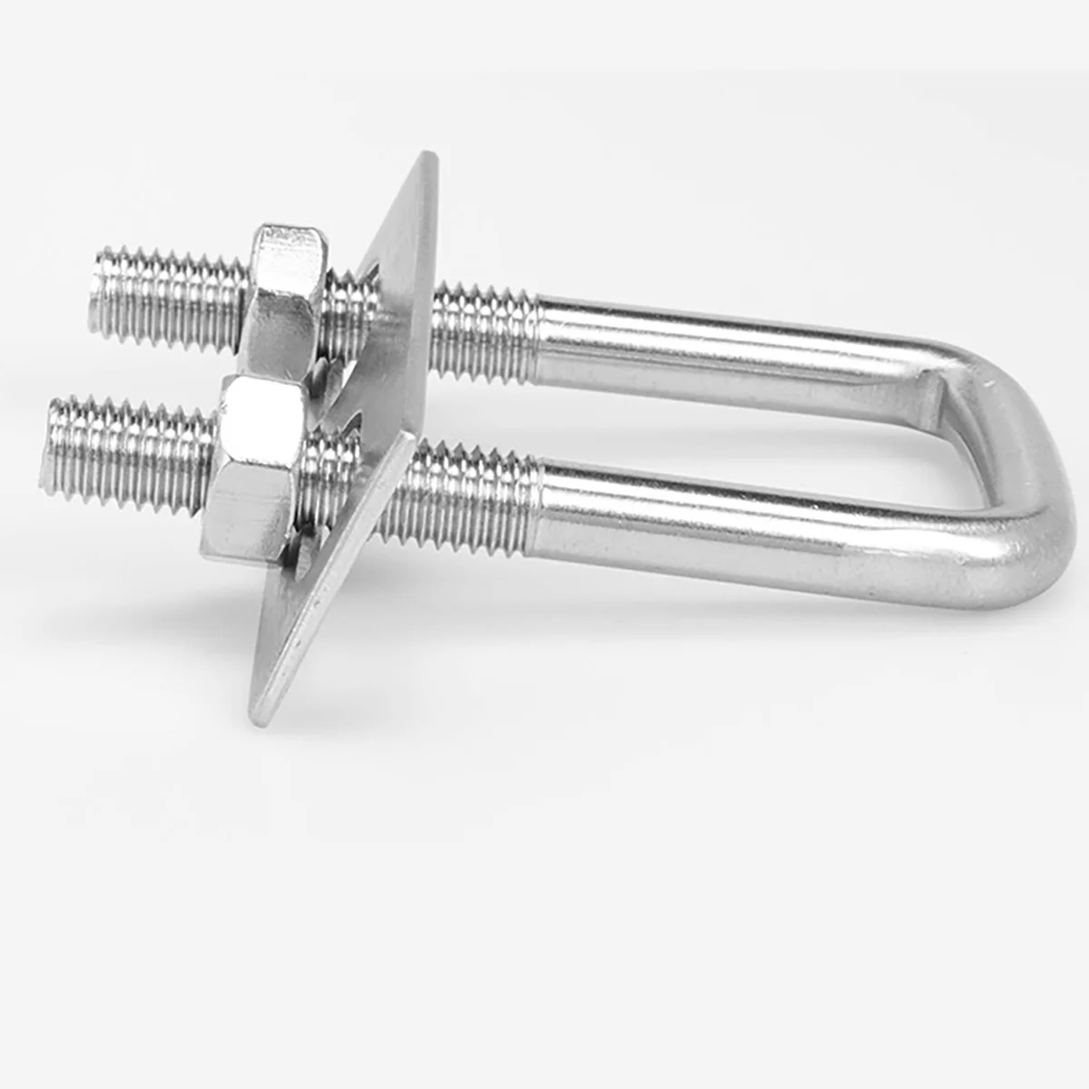 304 Stainless Steel U-screw Square Clamp / Square Pipe Clamp /u-bolt Right Angle Bolt With Baffle / Square Clamp
