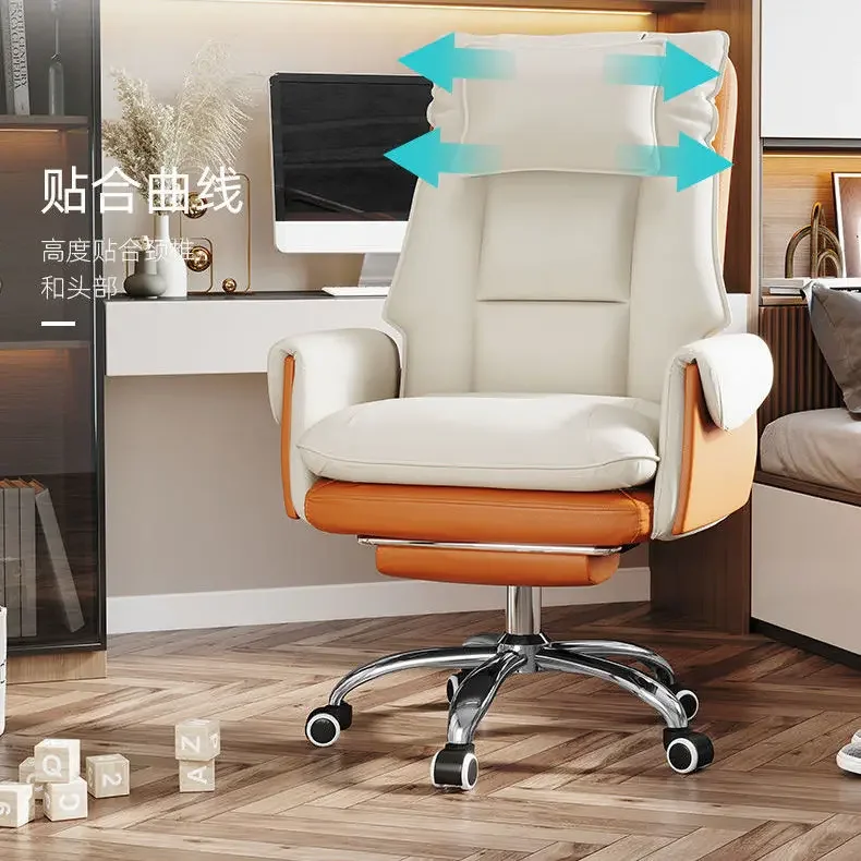 คู่พนักพิงเก้าอี้สํานักงานหมุนได้ปรับคอมพิวเตอร์โซฟาเก้าอี้ Retractable Foot REST Design ห้องนอนโต๊ะศึกษาเก้าอี้