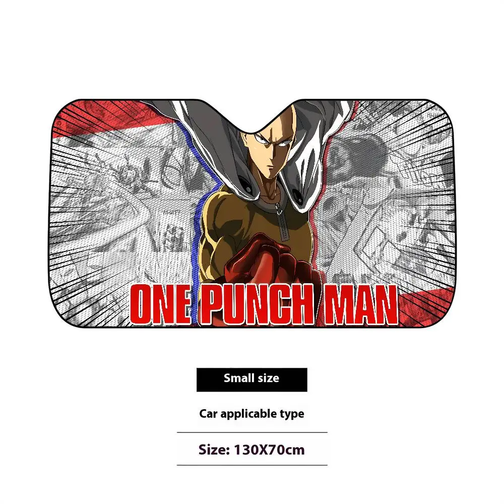 أنيمي O-One لكمة رجل مظلة السيارات الستائر 130x70 سنتيمتر سيارة ظلة غطاء الزجاج الأمامي UV حماية السيارات قناع اكسسوارات للسيارات #5