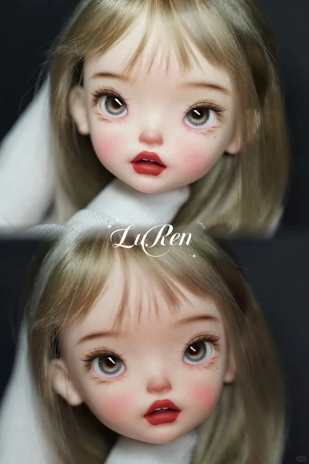 1/6 Scale SD BJD Doll Head with Exquisite Lip Makeup Beautiful Girl Resin Toy High Quality Collectible Gift Just the Head