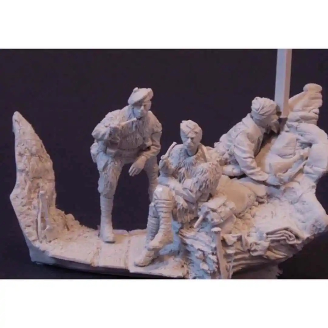 Kit de figurine en résine non peinte, thème militaire, tranchées alliées, 3 personnes avec scènes, non assemblé, non peint, GK, 54mm