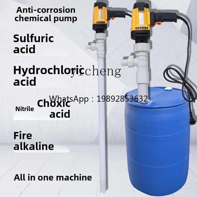 C1 stainless steel chemical pump acid and alkali pump PTFE material anti-corrosion  portable electric oil pump 220v barrel