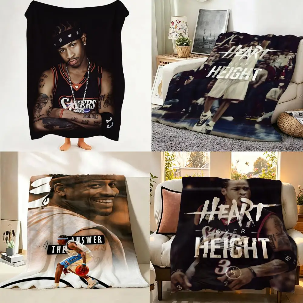 Athlete A-Allen I-Iverson Throw Flannel Throw Blanket Suitable for Sofa、Living Room、Bedroom