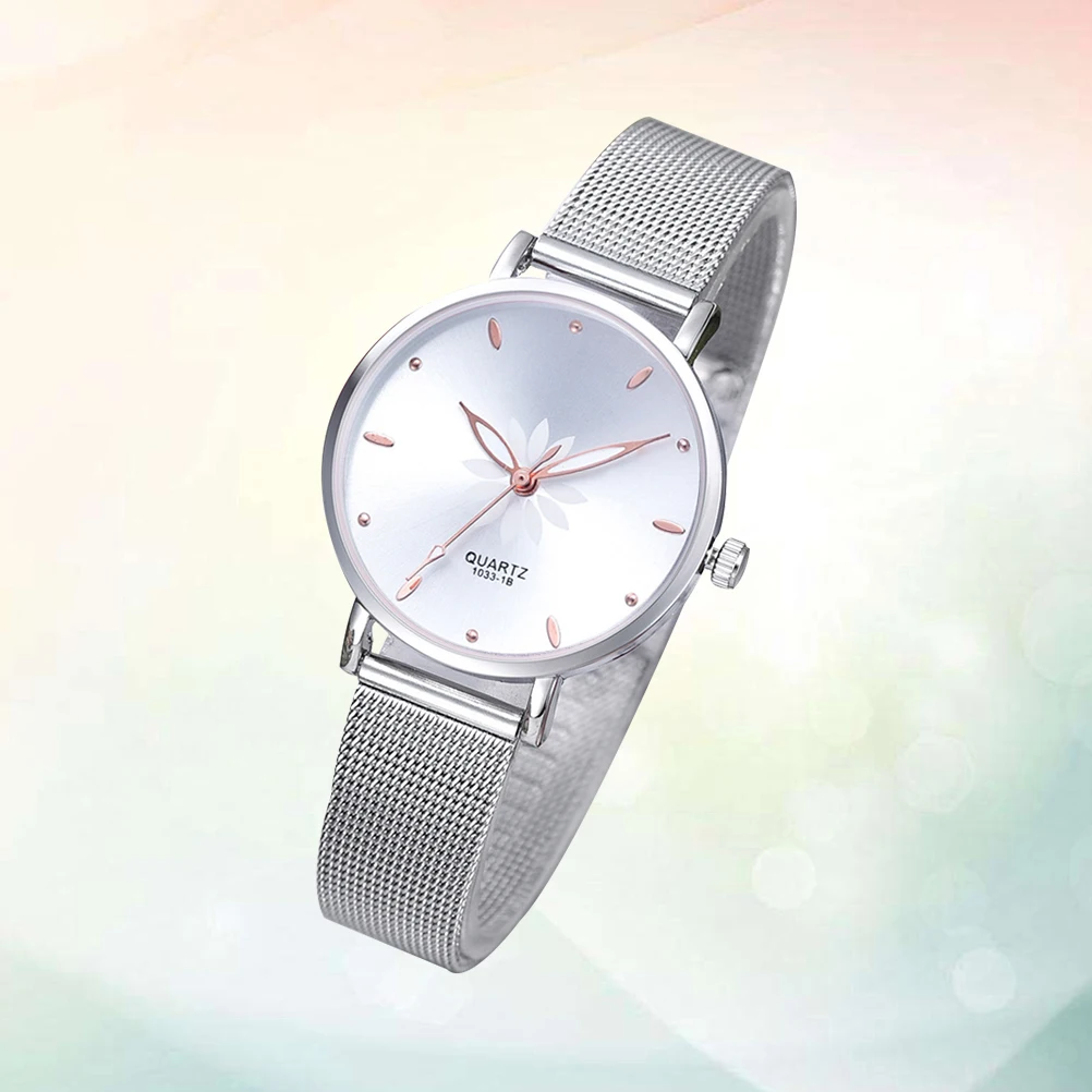

Luxury Women'S Quartz Watches Elegant Mesh Alloy Bracelet Dress Timepiece White Fashion Casual Business Gift For Her
