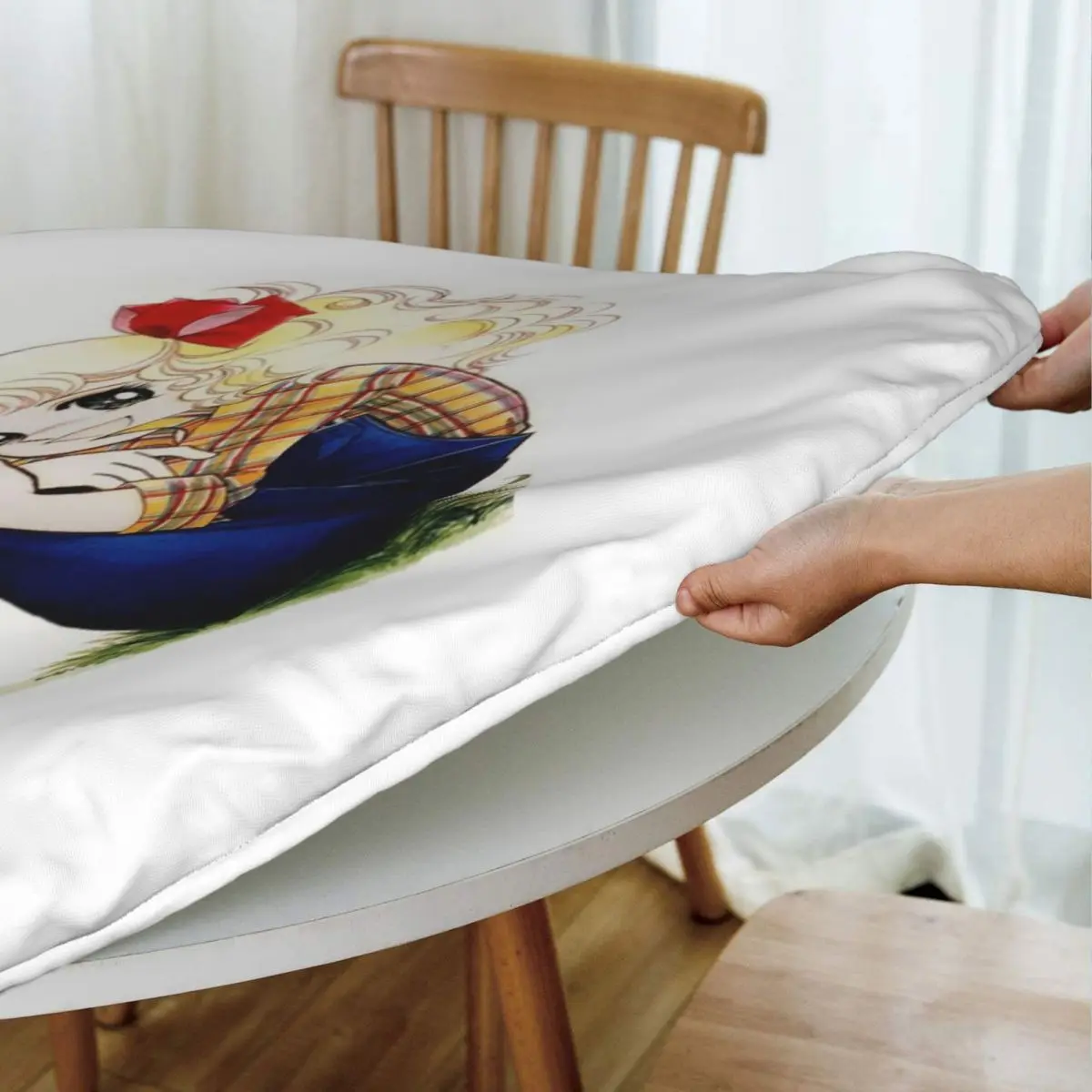 Candy Candy Anime Manga Waterproof Round Tablecloth Oilproof Table Cloth for Kitchen Events Dining Table Cover