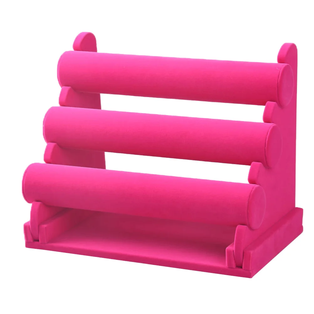 

Detachable Three-Tier Bangle Holder For Jewelry Storage Display Bangle Holder Bracelet Display Stand Rosy
