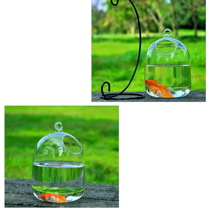 Hydroponic Wall Hanging Bubble Aquarium Fish Glass DIY Pot Vase Plant Home Decor