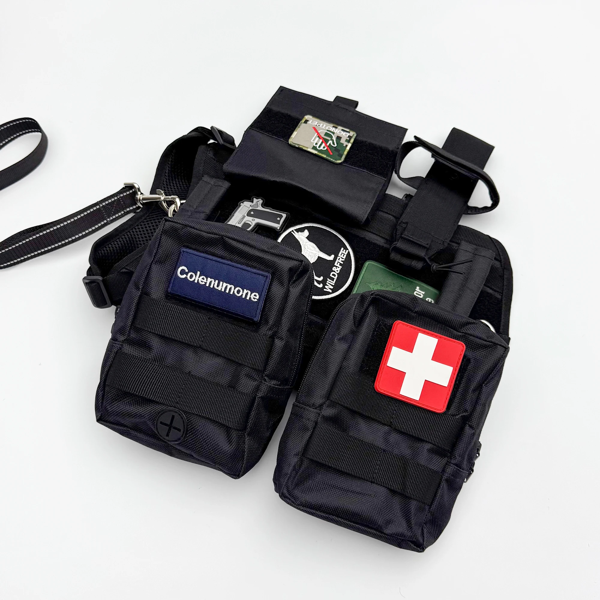 Dog Tactical Backpack Outing Escape-Proof Comfortable Breathable Adjustable Washable Dog Harness Pet Supplies - view 4