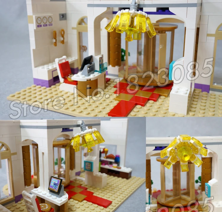 1585 قطعة فريندز هارت ليك جراند فندق 10547 مكعبات بناء إيما ستيفاني مجموعات الفتيات متوافقة مع النموذج