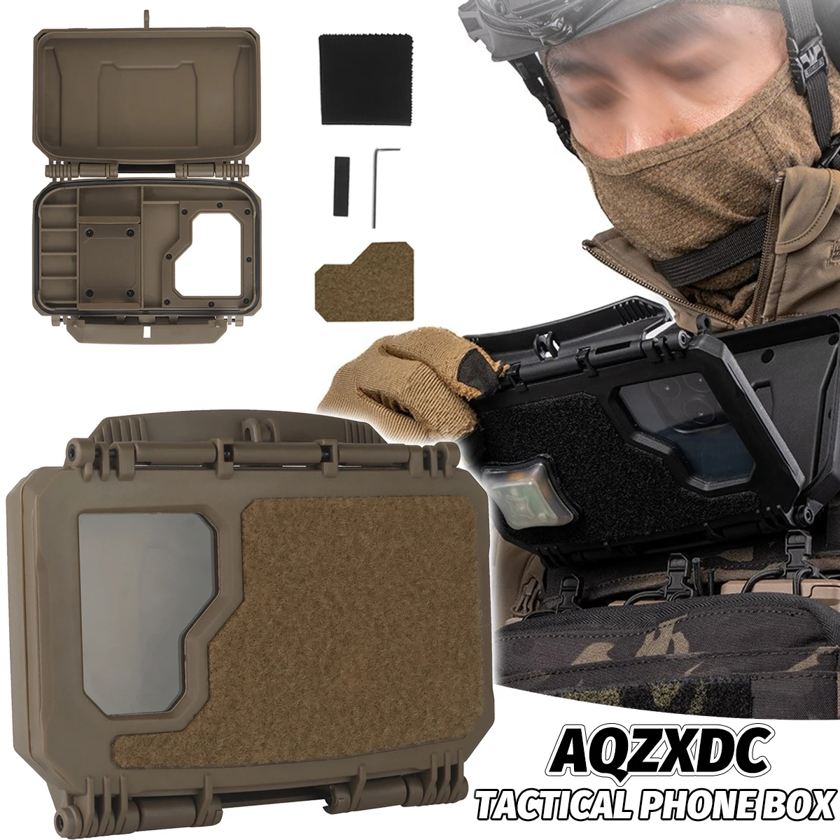 

Tactical MOLLE Mobile phone box Hunting Vest Navigation Board Outdoor Instant Equipment Box for CS Airsoft Paintball War Games