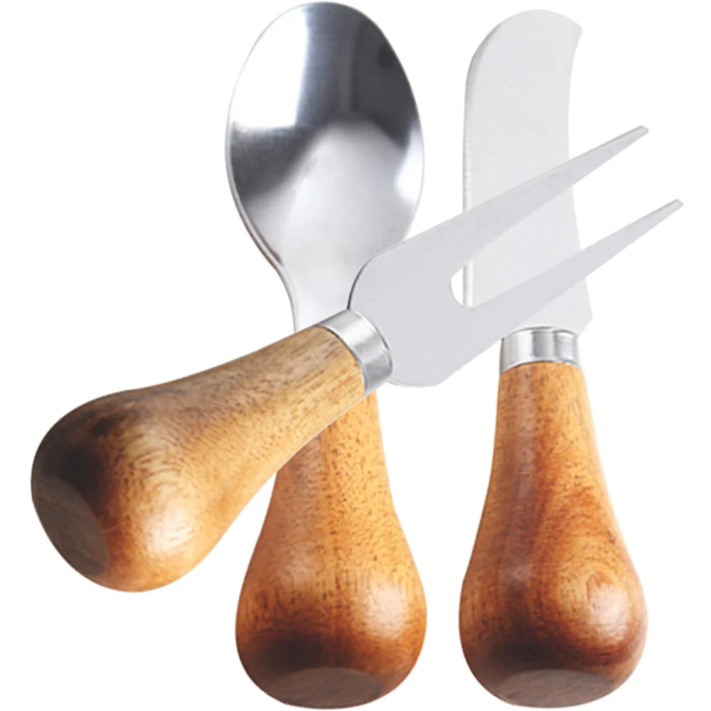 

1 set 1 Set Of Spreader Kit Stainless Steel Wood Handle Portable Cheese Cutting Tools For Kitchen Baking Charcuterie Accessories