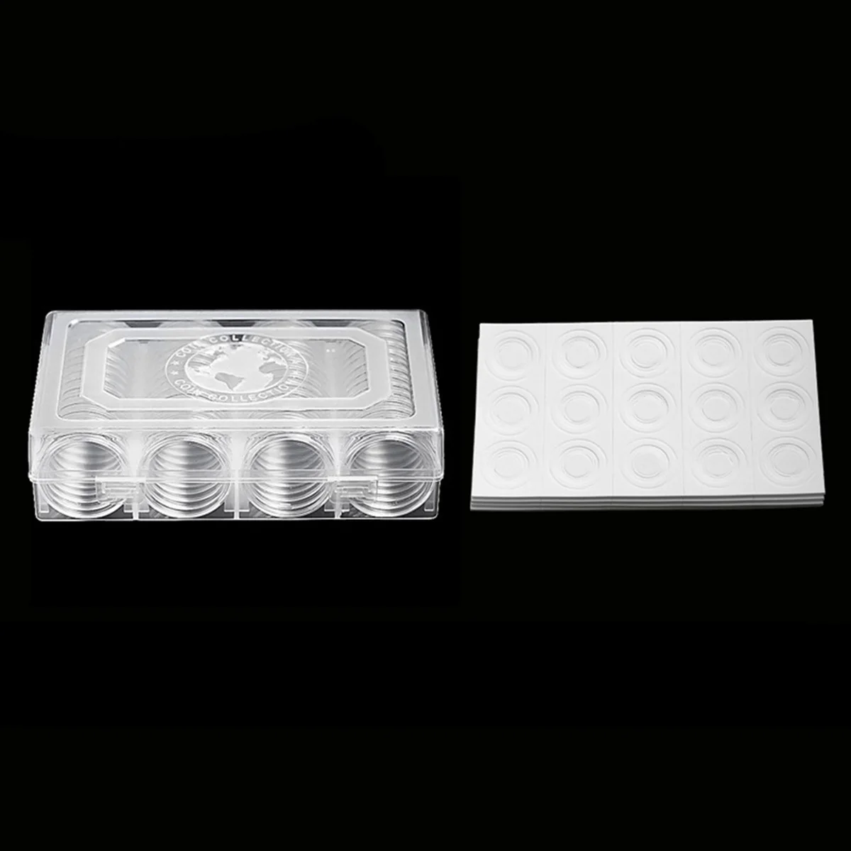 60Pcs 41mm Clear Plastic Coin Capsules Storage Box Coin Collection Holder Case World Coin Protective Round Container Organizer Box for Coins Medals Commemorative Collectibles