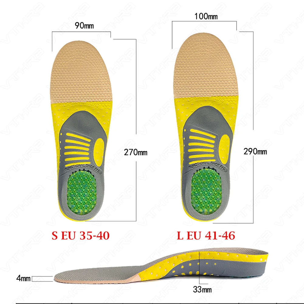 VTHRA Flat Feet Insoles Arch Support Insole Orthopedic Shoes Sole for Men Women Orthopedic Shoe Pad O/X Leg Correction Foot Care