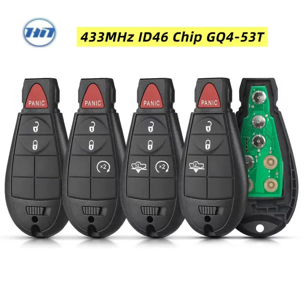 

Heynes GQ4-53T 433 МГц ID46 Чип Fobik Смарт-ключ-пульт для автомобилей Dodge RAM 1500 2500 3500 4500 2013 2014 2015 2016 2017 2018