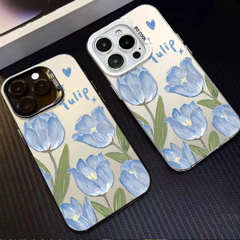 Pink Ditsy Floral Print Frosted Case for Samsung Galaxy S26 S25 S24 S23 Plus S22 Ultra S21 S20 FE A57 A56 A55 A54 Acrylic Cover