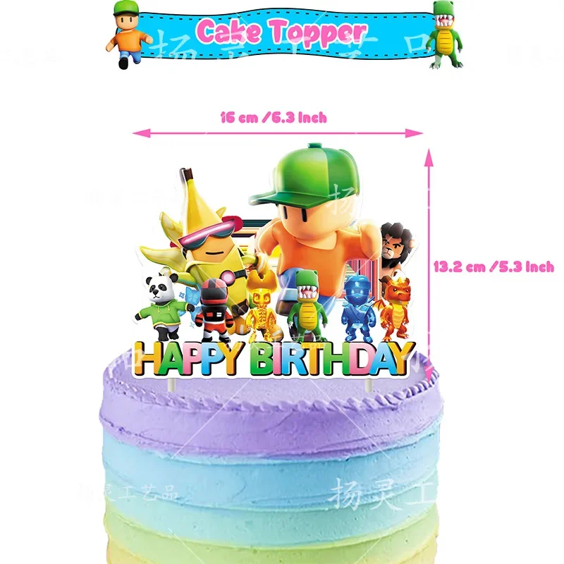 Topper desechable para fiesta de cumpleaños, pancarta para pastel, bandera colgante, conjunto de globos para chicos, Decoración de cumpleaños, oferta