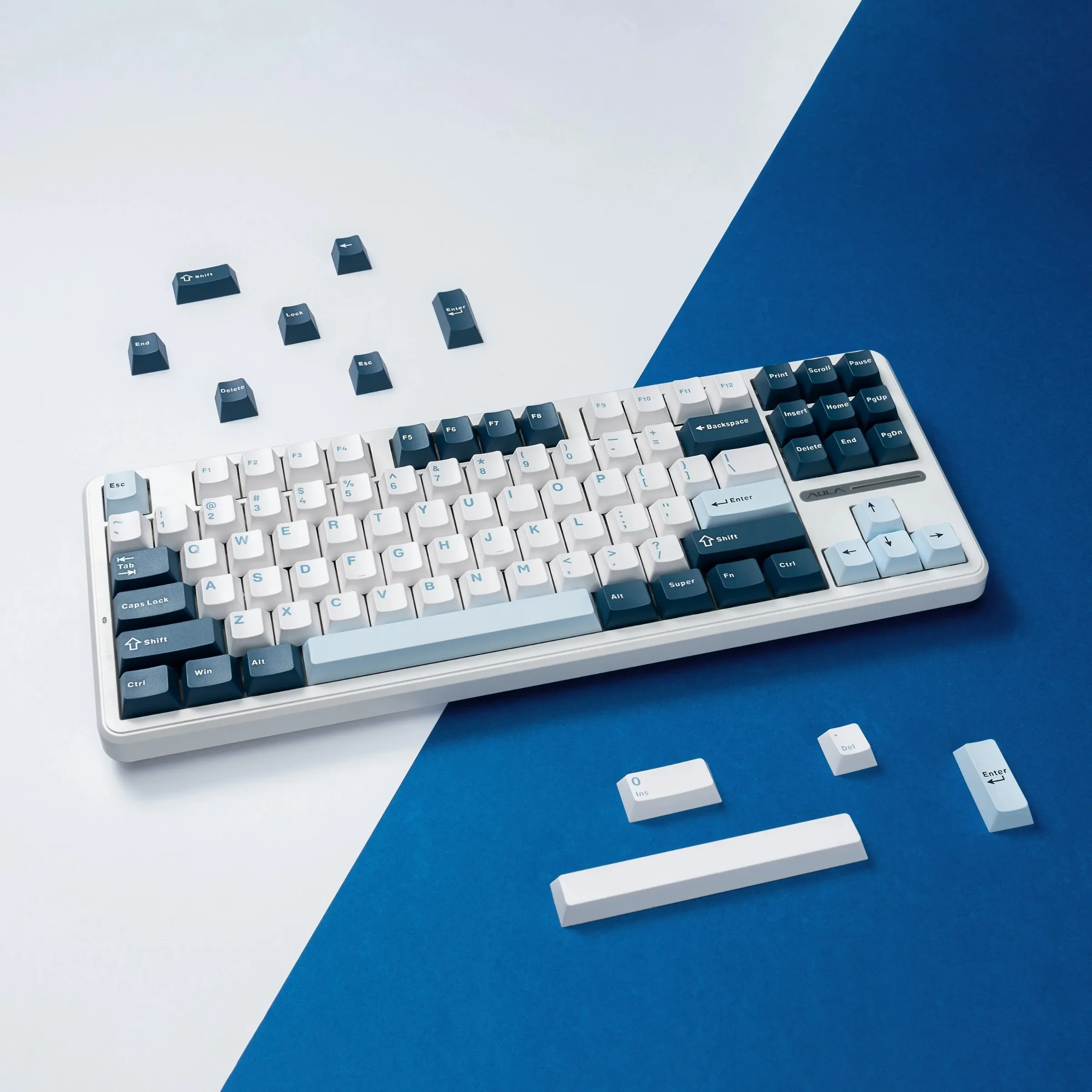 Yuanshan blaue PBT zweifarbige Tastenkappe zweifarbige Spritzguss-Original hochmechanische Tastatur-Tastenkappe kleiner kompletter Satz PAYSON