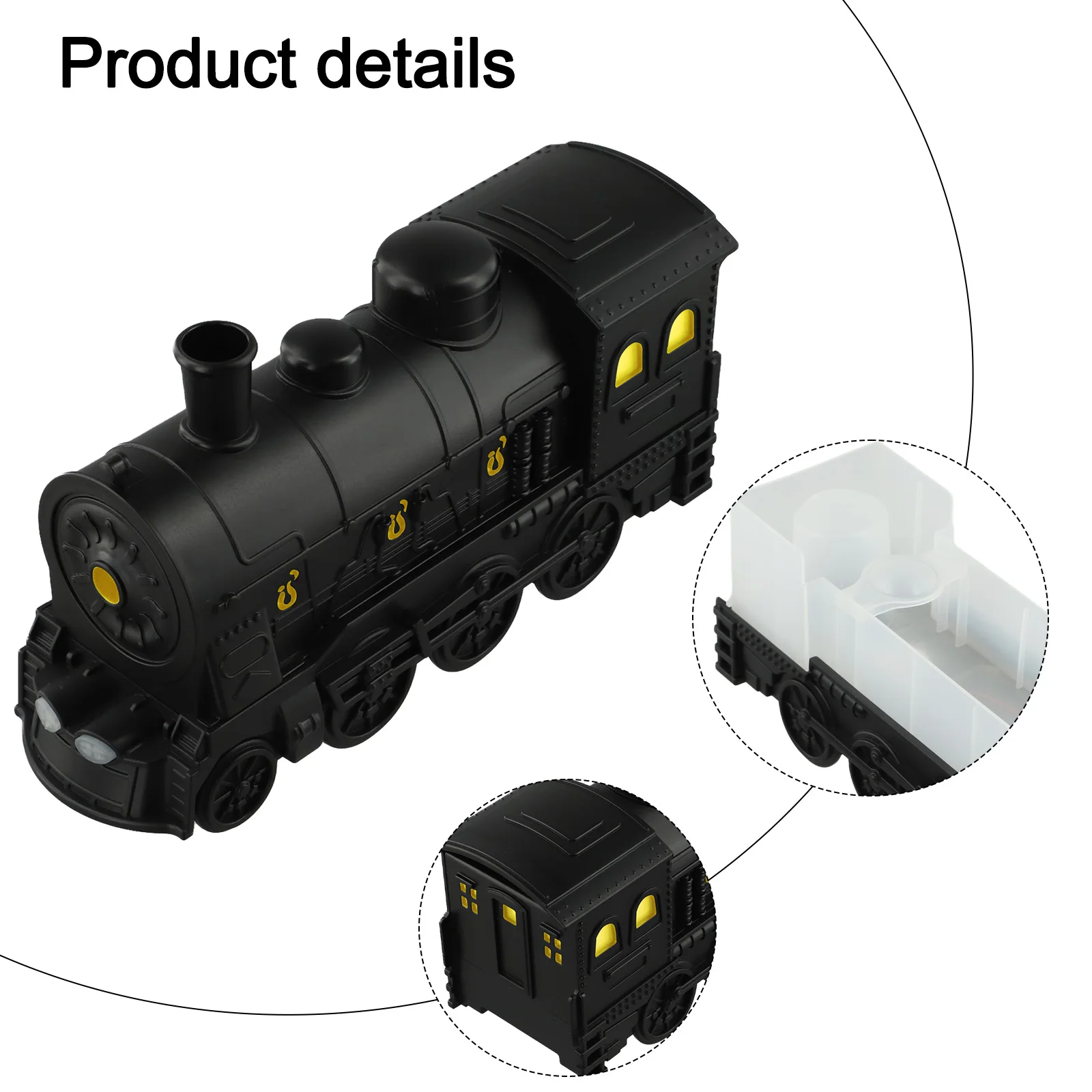 Steam Train USB Essential Oil Diffuser 300ml Vintage Style Humidifier with Colorful Lighting for Home or Office