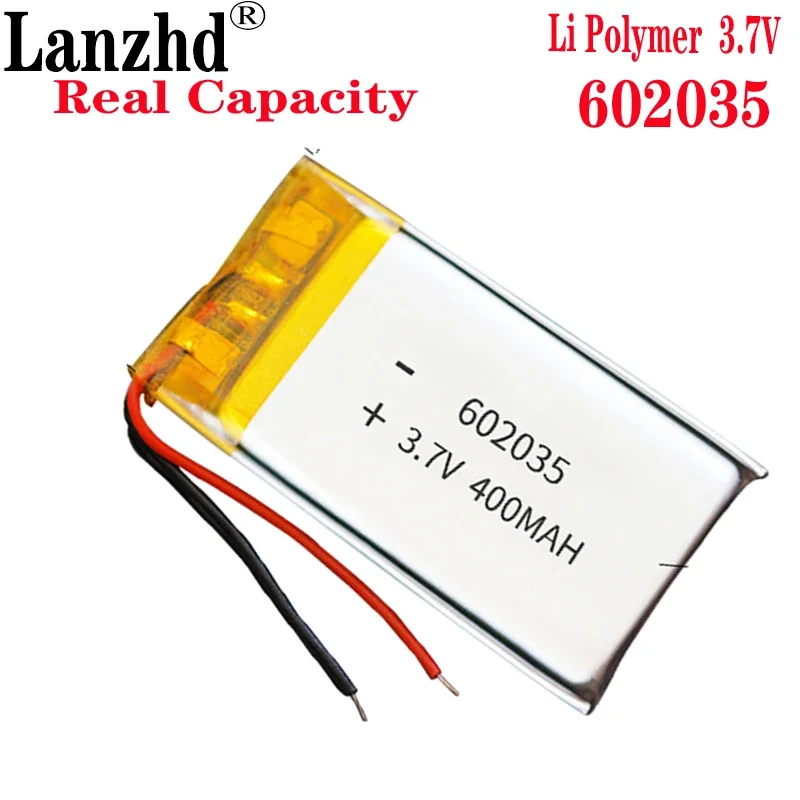 

8PCS 3.7V Lipo cells 602035 400mah Lithium Polymer Rechargeable Battery For MP3 MP4 MP5 GPS Bluetooth headphone Car Tachograph