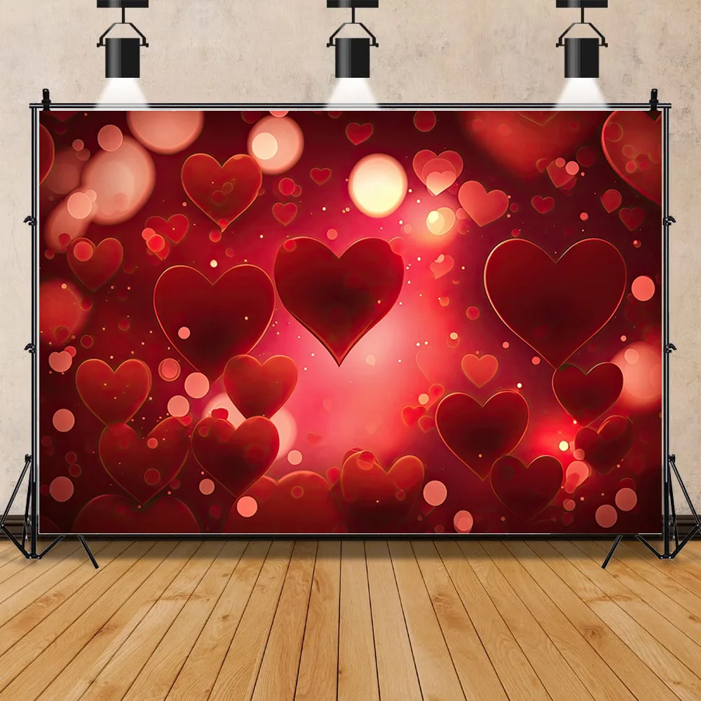 

SHENGYONGBAO Red Heart-Shaped Creative Confession Scene Background Valentine's Day Love Photo Studio Photography Backdrops RQ-54
