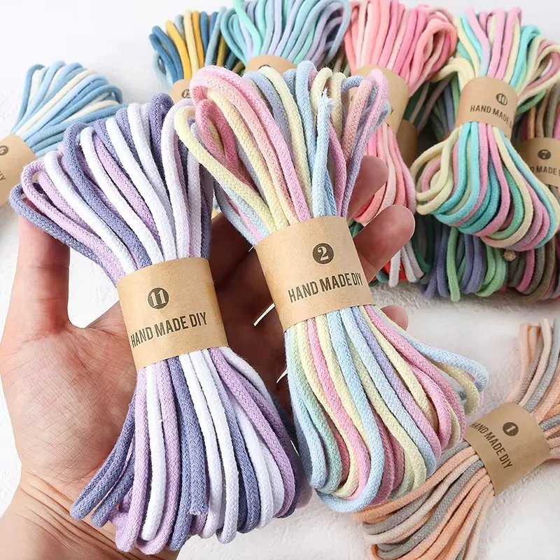 4mm 10m Colored Gradient Cotton Cord - For Bag Garment Home Textile Decor Phone Car Hanging Ropes DIY Sewing & Craft Accessories