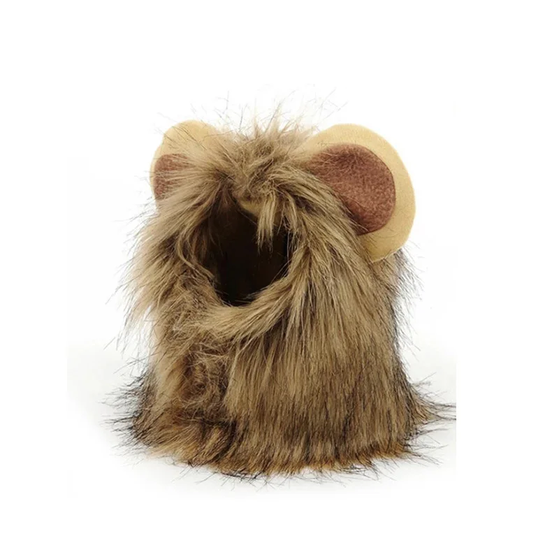 Lion Wig Costume Cats Accessories Cute Funny Pets Clothes Cap Fancy Party Cosplay Mane Kitten Dog Hat with Ears Supplies