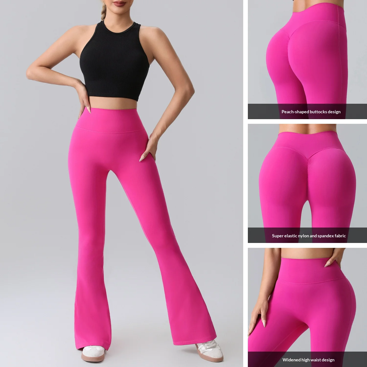 Women's Flared Yoga Pants High Waisted Wide Leg Bootcut Stretchy Breathable Workout Lounge Leggings Lightweight Comfort Gym wear