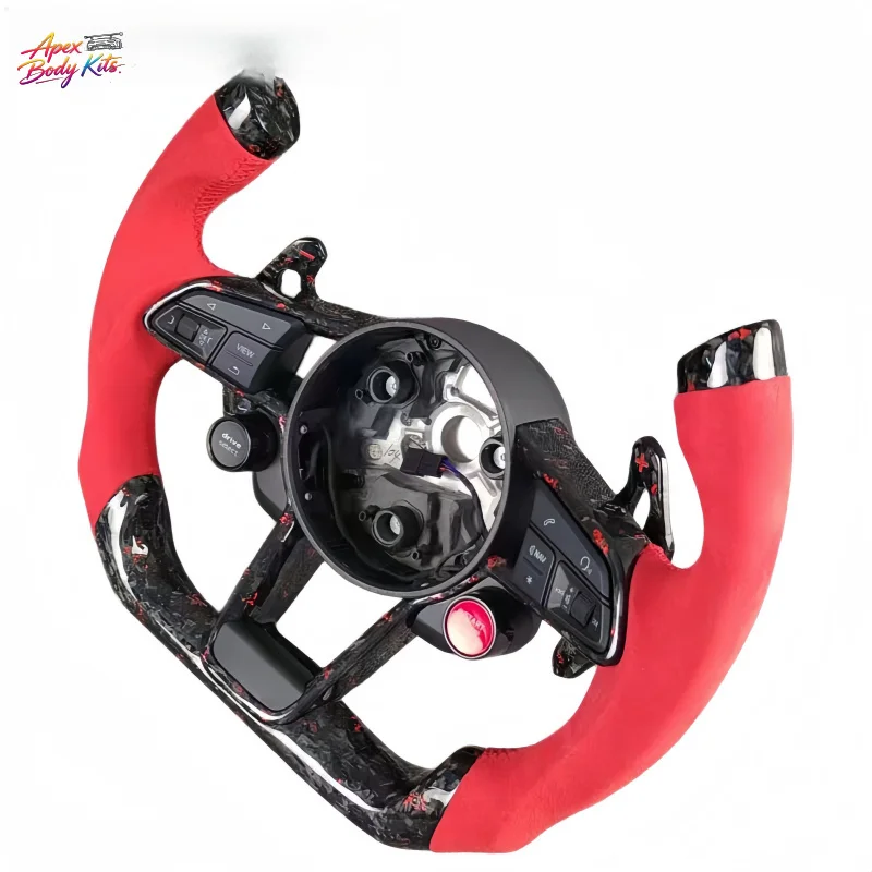 Suitable for Audi R8 4S MK2, A6, S6, RS7, A8, S8 D4, A3, S3, TT Upgraded Carbon Fiber Racing F1 Steering Wheel Without Airbag