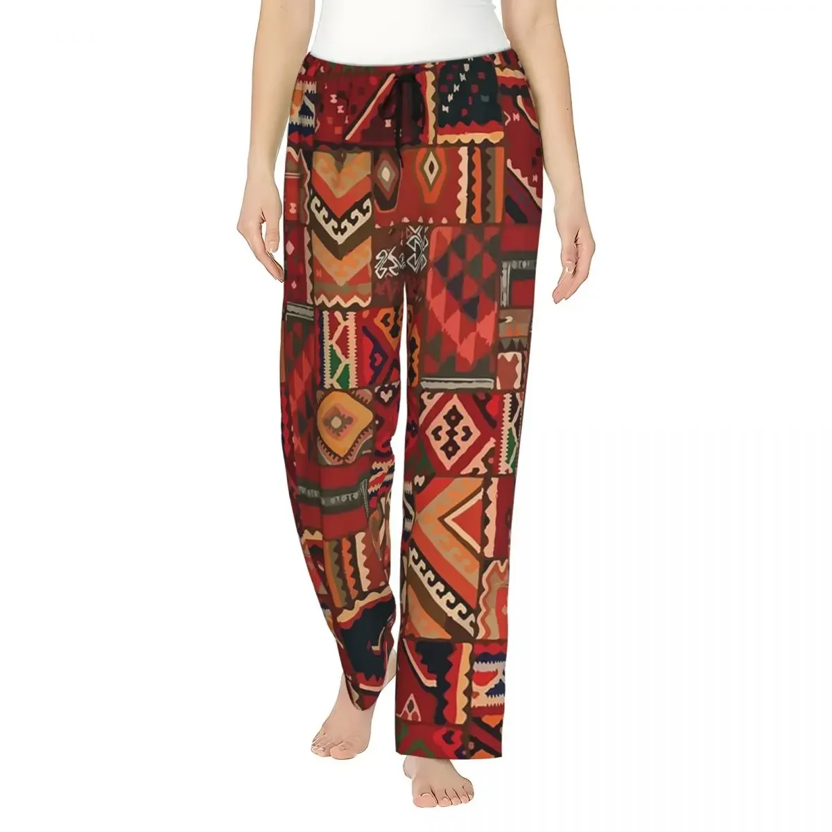 

Custom Amazigh Foutha Kabyle Mediterranean Berber Jewel Women Pajama Pants Lounge Sleep Sleepwear Bottoms with Pockets