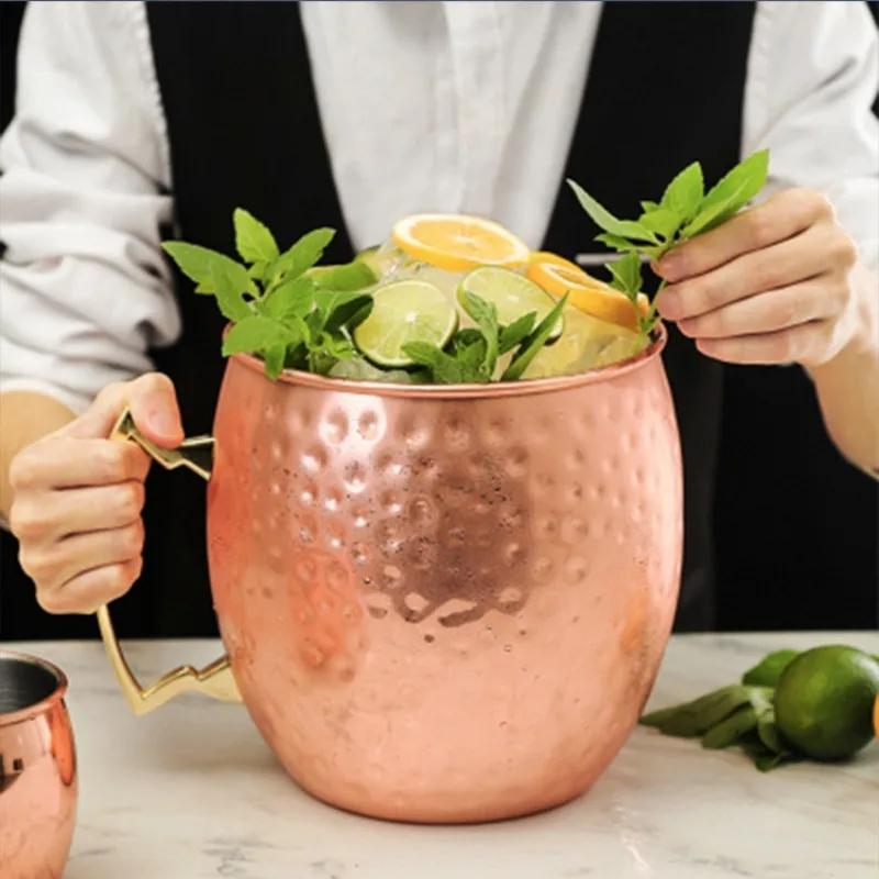 

5000ml ultra-large capacity hammer copper glass Moscow mule glass stainless steel cocktail glass.